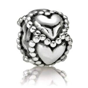 Retired PANDORA “Everlasting Love” Heart Charm ET3687 – Sterling Silver S925
